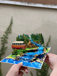 Camping Pop Up Fathers Day Card from Wife, Daugther - Fathers Day Card for Husband, Dad - Father's Day Pop Up Cards from Daugther - Pop Up Birthday Cards For Men