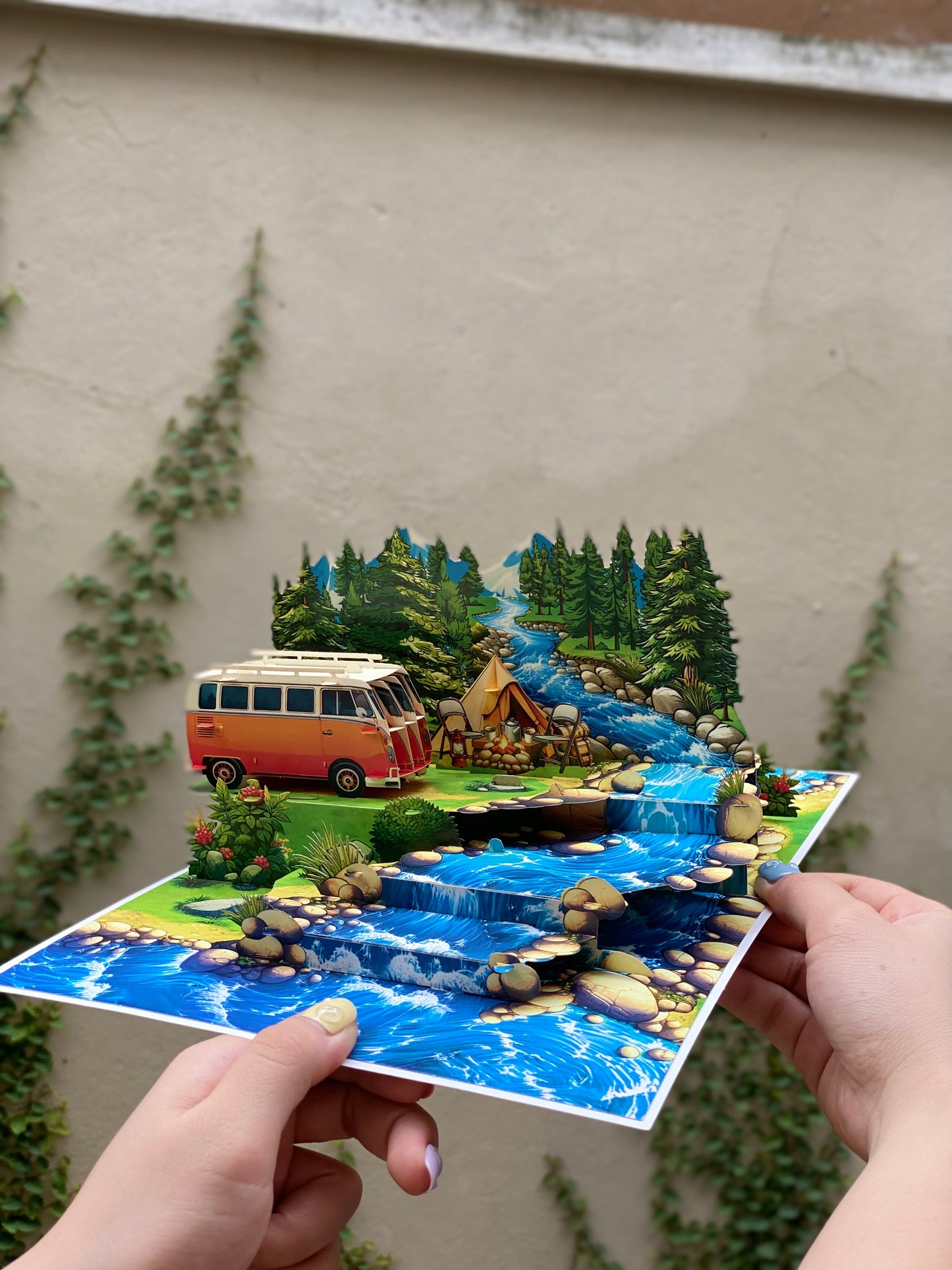 Camping Pop Up Fathers Day Card from Wife, Daugther - Fathers Day Card for Husband, Dad - Father's Day Pop Up Cards from Daugther - Pop Up Birthday Cards For Men