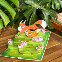 Fox Family Pop Up Card – 3D Mother Fox Playing with Baby Foxes in Flower Meadow – Wholesome Mother’s Day, Birthday, Just Because Greeting Card for Mom, Wife, Her, Nature and Animal Lovers Visit the T4s Store