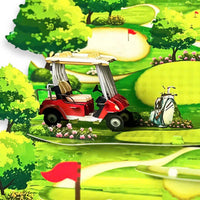 Pop Up Golf Card – 3D Multi-Level Golf Course with Cart, Clubs, and Flags – Perfect Father’s Day, Birthday Greeting Card for Golfer Dad, Grandpa, Boss, Husband, Coach, or Country Club Fans