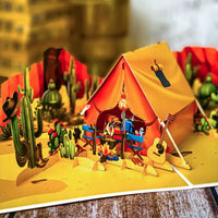 Pop Up Desert Camping Card – 3D Jeep and Tent in Cactus Canyon Scene – Fun Father’s Day, Birthday Greeting Card for Dad, Outdoor Adventure Lovers, Off-Road Fans, Western Style Dads