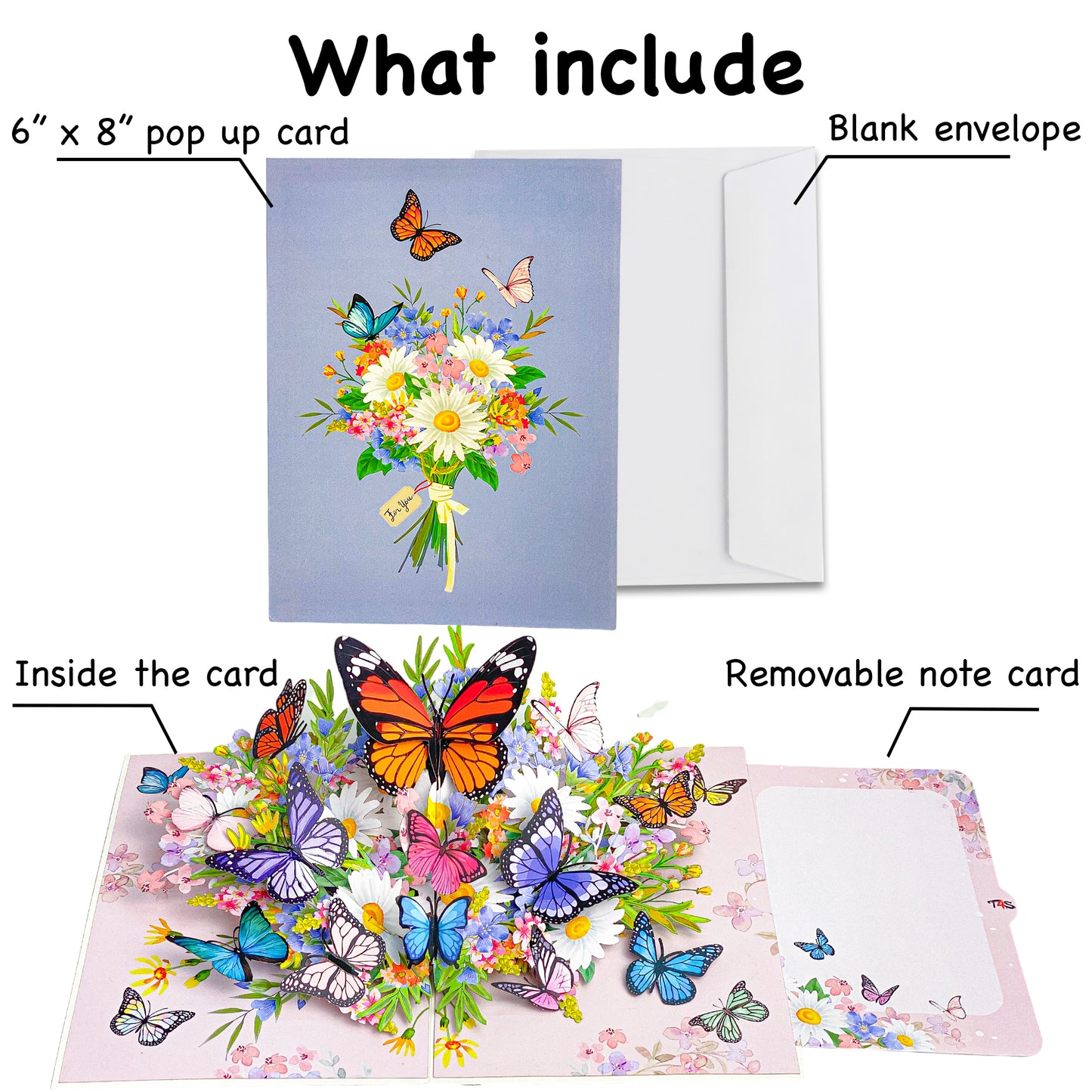 Pop Up Butterfly Garden Card – 3D Colorful Butterflies and Spring Flowers – Beautiful Mother’s Day, Birthday, Thank You, Get Well Greeting Card for Women, Nature Lovers, Mom, Wife, Grandma