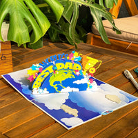World’s Best Dad Pop Up Card – Colorful 3D Earth, Trophy, and Stars Design – Fun Father’s Day, Birthday Greeting Card for Dad, Stepdad, Grandpa, Kids to Father Gift, Appreciation or Celebration