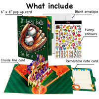 Best Dad Ever Baseball Pop Up Card – 3D Sports Themed Greeting with Bat, Ball, Jerseys and Trophy – Perfect Father’s Day or Birthday Card for Dad, Coach, Grandpa, Baseball Fans, Sporty Dads