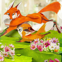 Fox Family Pop Up Card – 3D Mother Fox Playing with Baby Foxes in Flower Meadow – Wholesome Mother’s Day, Birthday, Just Because Greeting Card for Mom, Wife, Her, Nature and Animal Lovers Visit the T4s Store