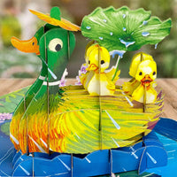 Duck Family Pop Up Mothers Day Card for Mom, Wife, 6x8 Inch Mothers Day Pop Up Card for Daughter, Sister, Grandma, Funny Mother's Day Cards from Son, Husband, Pop Up Birthday Cards.