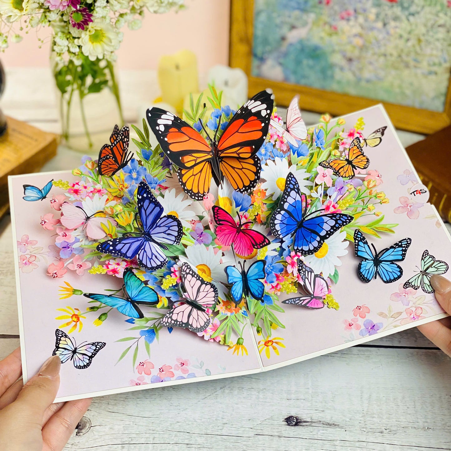 Pop Up Butterfly Garden Card – 3D Colorful Butterflies and Spring Flowers – Beautiful Mother’s Day, Birthday, Thank You, Get Well Greeting Card for Women, Nature Lovers, Mom, Wife, Grandma
