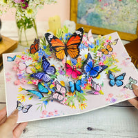 Pop Up Butterfly Garden Card – 3D Colorful Butterflies and Spring Flowers – Beautiful Mother’s Day, Birthday, Thank You, Get Well Greeting Card for Women, Nature Lovers, Mom, Wife, Grandma