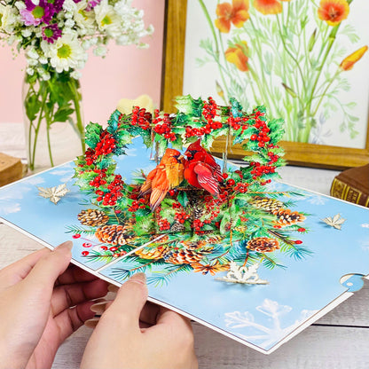 6x8 Inch Pop Up Mothers Day Card Cardinal, Mothers Day Card for Wife, Mom, Mother's Day Pop Up Cards for Daughter, Sister, Grandma, Pop up Birthday Cards, Anniversary.