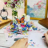 Pop Up Butterfly Garden Card – 3D Colorful Butterflies and Spring Flowers – Beautiful Mother’s Day, Birthday, Thank You, Get Well Greeting Card for Women, Nature Lovers, Mom, Wife, Grandma