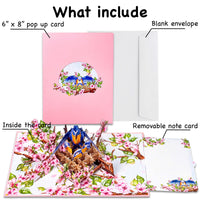 Mother Bird Pop Up Card – 3D Bluebird Nest with Baby Birds and Pink Blossoms – Heartwarming Mother’s Day, Birthday, Thank You Greeting Card for Mom, Grandma, Wife, Her, Nature Lovers